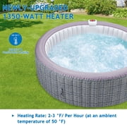 82 Inflatable Hot Tub, Segmart 5 to 7 Person Outdoor Hot Tub, Round Portable Home Spa with 130 Soothing AirJets, Lockable Cover, and Storage Bag, Built-in Heater Pump, Max. 104°F