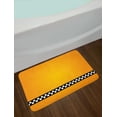 thumbnail image 2 of Yellow Bath Mat, Taxi Cab Car Yellow with the line of Checkers Classical Artistic Print, Non-Slip Plush Mat Bathroom Kitchen Laundry Room Decor, 29.5 X 17.5 Inches, Orange White and Black, Ambesonne, 2 of 2