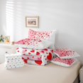 thumbnail image 6 of Castle Fairy Romantic Stripes Love Heart Twin Bedding Sets 7-Piece for Kids Teens Adults,Valentine's Day Festival Bedding Comforter Set Microfiber,Red White Breathable Sheet Sets, 6 of 8