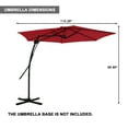thumbnail image 3 of Mondawe 10ft Heavy Duty Patio Umbrella with Cross Base, 360° Rotation, Outdoor Hanging Offset Cantilever Market Sun Shade Umbrella, Red, 3 of 8