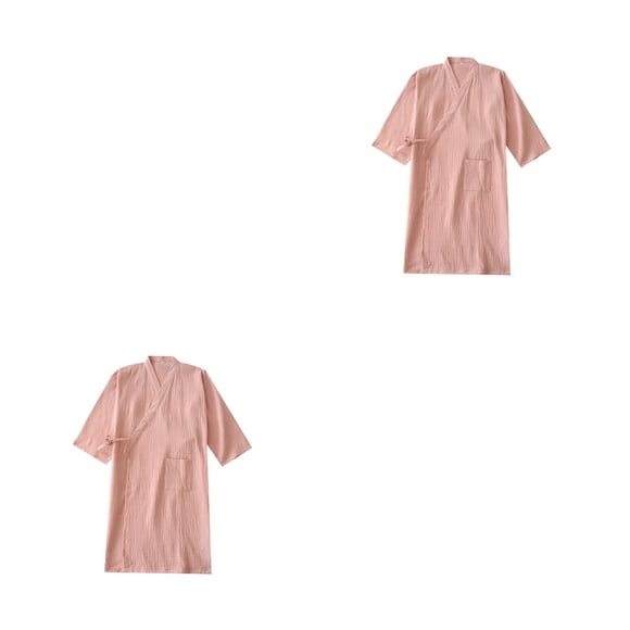 Minnieouse Kimono primavera verano crepé señoras fino camisón mujeres hombres Albornoz hogar boda pijamas ropa de dormir Type1 NO1
