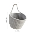 thumbnail image 2 of Hyknon Hanging Storage Basket, Cotton Rope Storage Box with Single Handle, Wall Mount Woven Organizer Bin, Solid Color Multi-Functional Small Hanging Caddy for Bathroom Kitchen Entryway Home Storage, 2 of 4