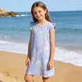 thumbnail image 7 of Afuyipoi ​Girls Flutter Sleeve Jellyfish Dress (5-12 Years) Summer Round Neck Cartoon Printed Casual Loungewear Dress for Summer Camp Light Blue 7/8, 7 of 7