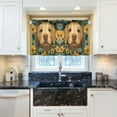 thumbnail image 5 of Yayeee Kitchen Curtains Tier Pair Light Filtering 27"x36" Rod Pocket Short Cafe Window Panel, Flowers And Dog, 5 of 7
