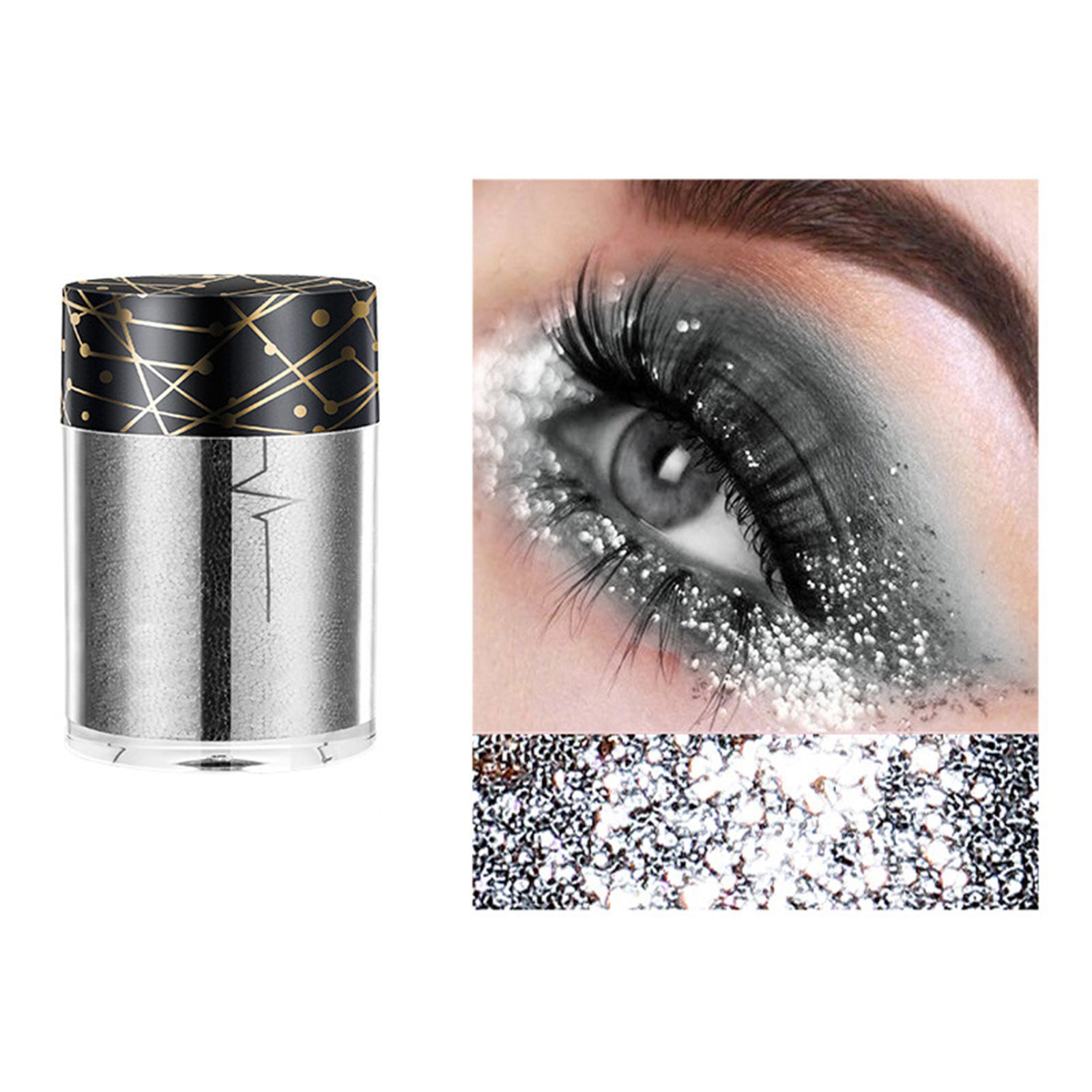 Bold black eyeshadow combined with silver glitter!🖤, eye shadow, Bold  black eyeshadow combined with silver glitter!🖤, By Lilyon
