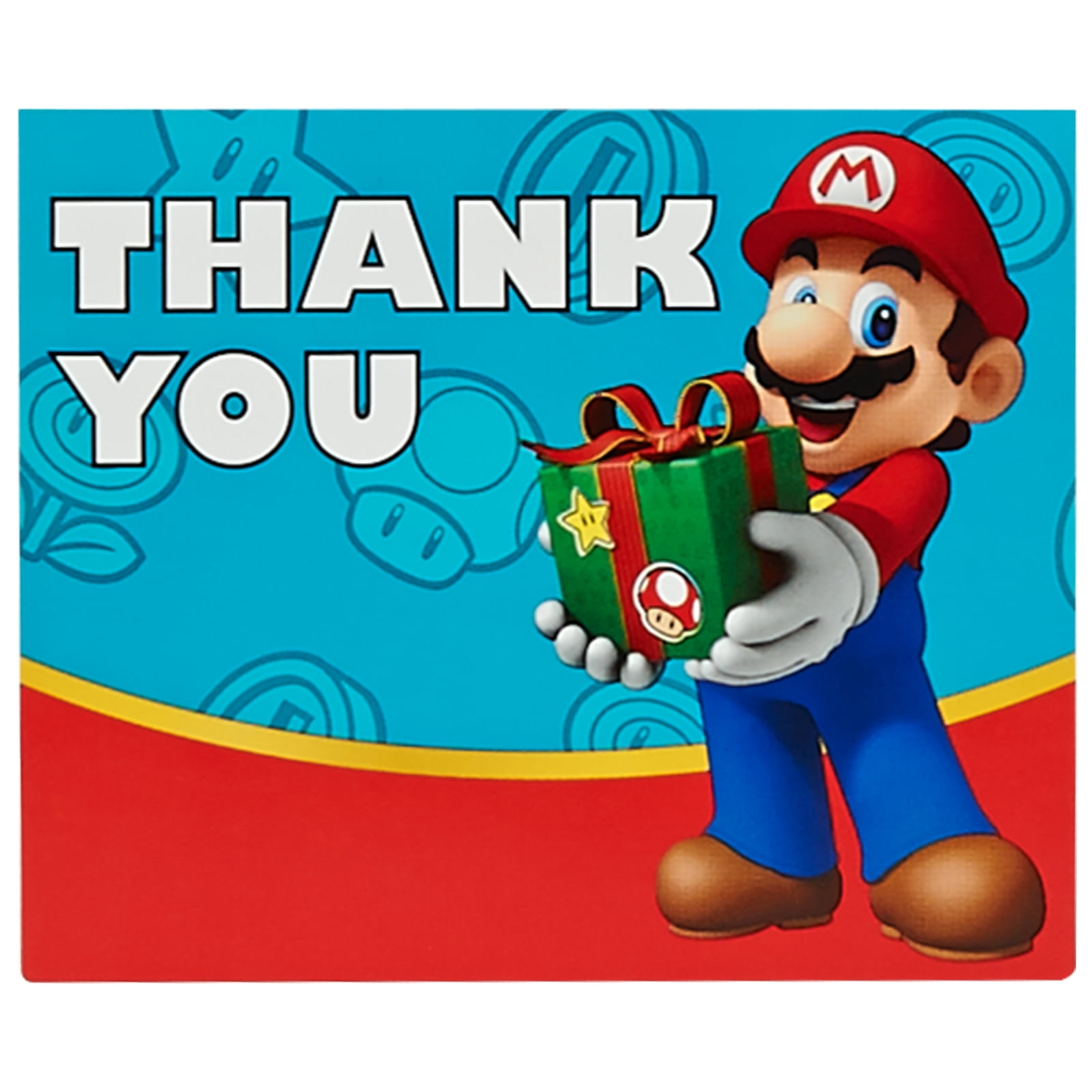 Super Mario Party Supplies 16 Pack Thank You Notes