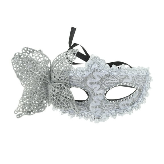 Unique Bargains 1 Pc 3D Butterfly Half Face Party Mask for Masquerade Party White