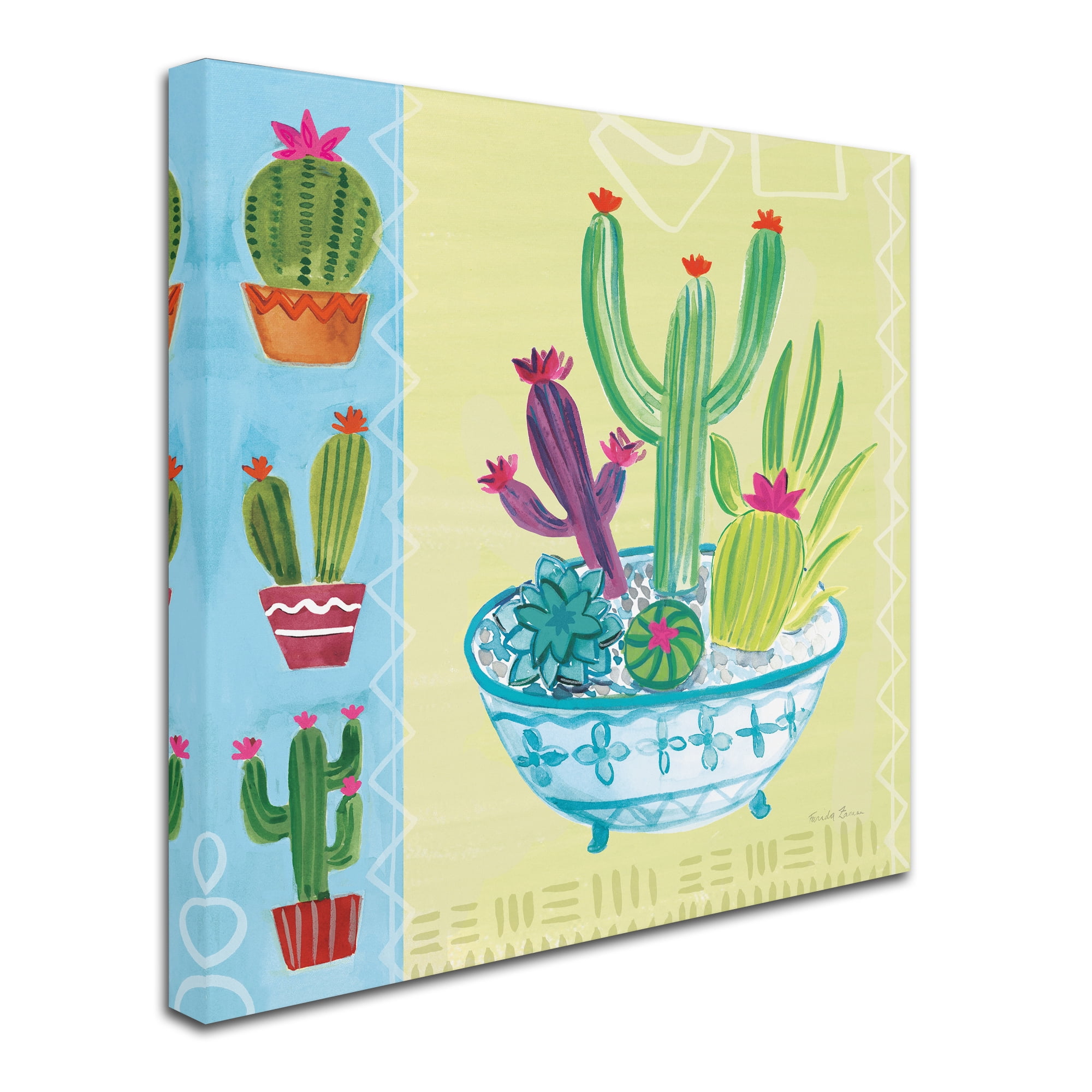 Trademark Fine Art 'Cacti Garden III no Birds' Canvas Art by Farida Zaman