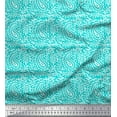 thumbnail image 2 of Soimoi Modal Satin Fabric Leaves & Paisley Block Print Sewing Fabric Yard 42 Inch Wide, 2 of 3