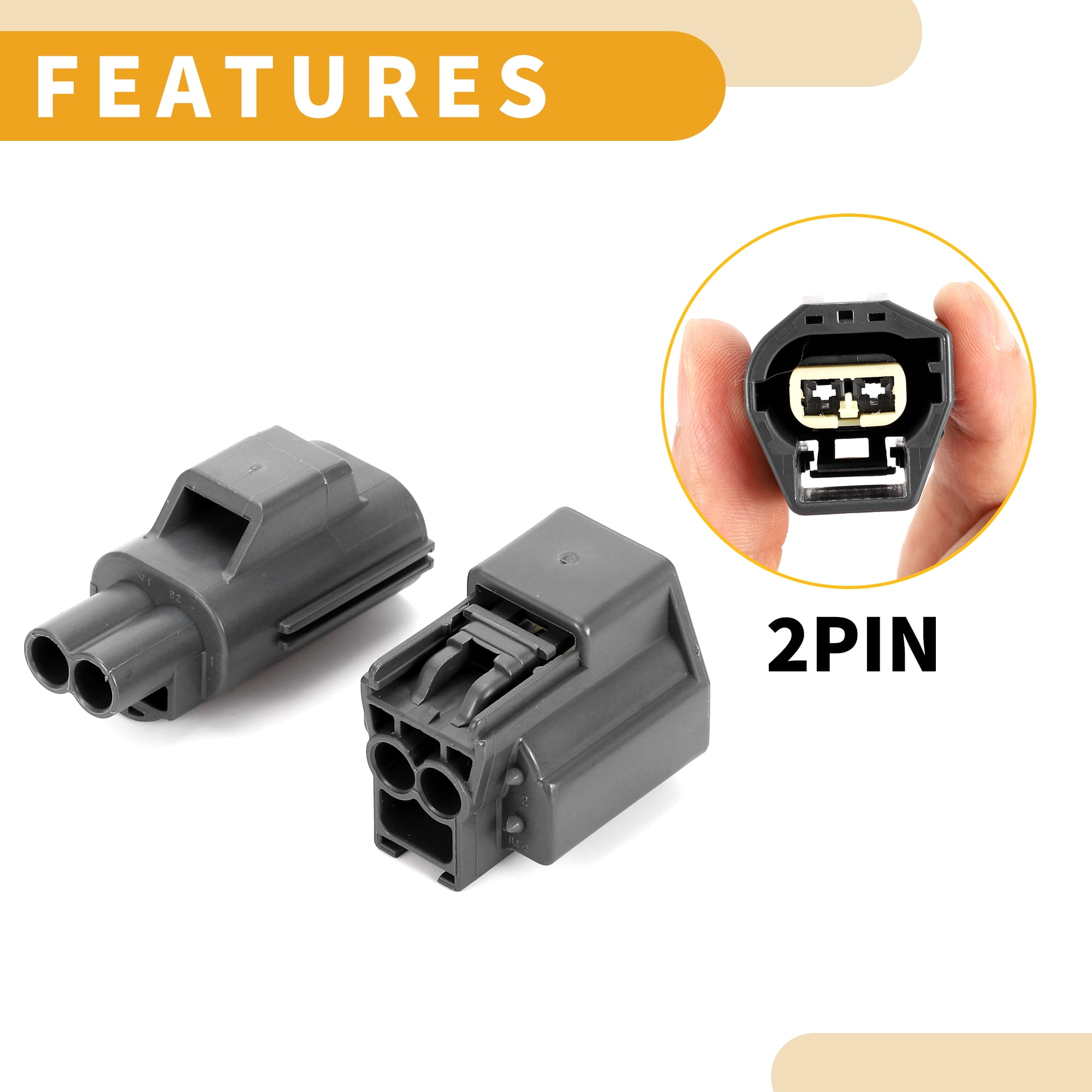 Unique Bargains 2 Pin Solenoid Valve Connector Plug - Car Terminal Connector for Toyota
