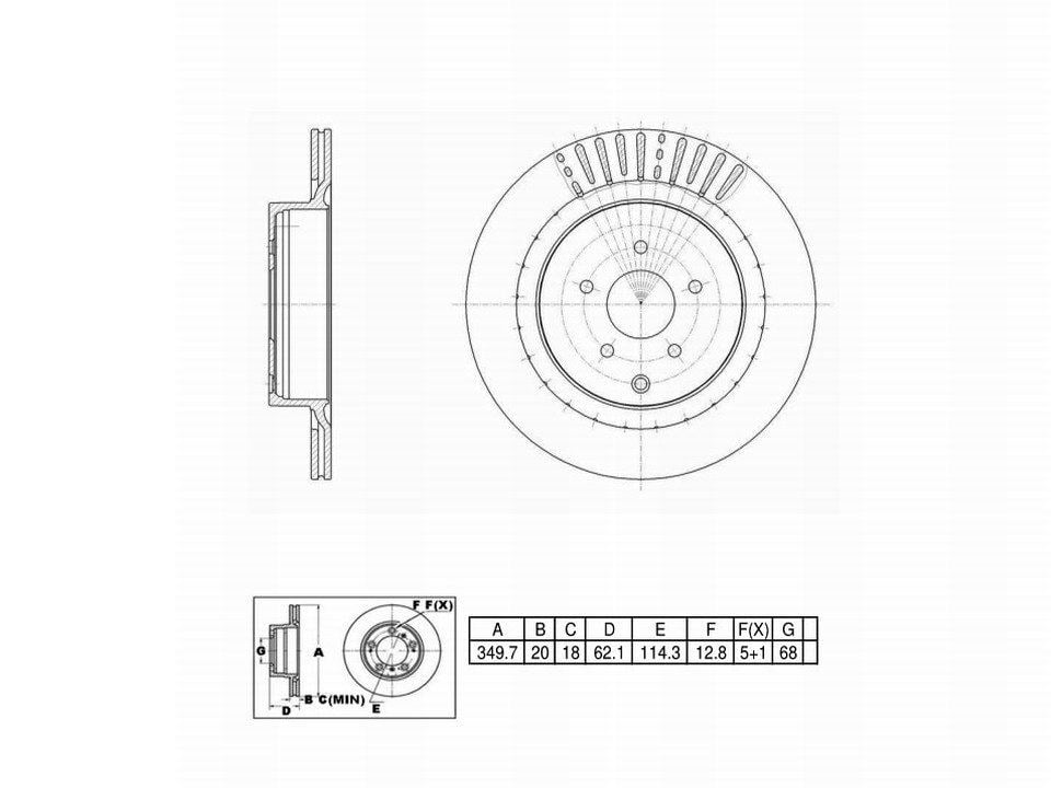 Winstop Brake Rotor, Rear WS248156, Infiniti FX50 2013-2009