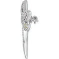 thumbnail image 2 of Sterling Silver Rhodium-Plated Purple, Yellow & Clear Cz Dragonfly Pin (32 X 42) Made In Thailand qp888, 2 of 5