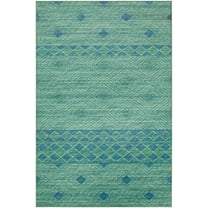 Addison Rugs Indoor/ Outdoor Addison Yuma Geometric Southwest Washable Rug 9' x 12' - Green