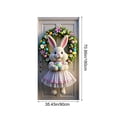 thumbnail image 3 of Sokhug Rideau de Porte de Pâques 35,43x70,87 Pouces Imprimé Lapin Œuf Décor pour Porte d'Entrée Mur Multicolore, 3 of 6