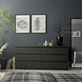 thumbnail image 2 of Pemberly Row Modern Contemporary 6 Drawer Wide Double Bedroom Dresser in Coffee, 2 of 13