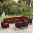 thumbnail image 1 of vidaXL 10 Piece Garden Lounge Set with Cushions Poly Rattan Brown, 1 of 4