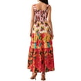 thumbnail image 7 of Mevireiy Women Y2K Flowy Smocked Maxi Dress Sleeveless Tie Shoulder Boho Floral Beach Sundresses, 7 of 7