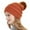 Orange, variant on Mikilon Women Pom-Pom Warm Hat Plus Velvet and Thicken Knitted Hats Outdoorsy Functional Casual Thermal Hats