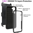 thumbnail image 3 of SOATUTO for Samsung Galaxy S22 Plus 5G Case Full-Body Protective Built-in Screen Protector Sand Belt Clip Dustproof Anti-Scratch Armor Phone Case Cover Samsung Galaxy S22 Plus 6.7 inch - Black, 3 of 7