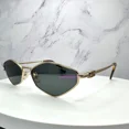 thumbnail image 4 of New MIU MIU Sunglasses Gold Metal Geometric Slim Hexagon Authentic Italy, 4 of 6