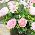 thumbnail image 5 of facefd 10-branch Artificial Rose Bouquet Simulation Floral Decor Wedding Party Cloth artificial Flower, Light Pink, 5 of 5