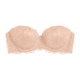 thumbnail image 5 of Bandeau Bra for Women Demi Cup Underwire Support Floral Lace Strapless Wedding Party Underwear, 5 of 5