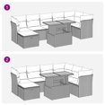 thumbnail image 6 of vidaXL Garden Sofa Set Black PE rattan Large Adjustable Feet, 6 of 10