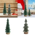 thumbnail image 2 of Acahhotxx Trees Ornaments, Christmas Tree Ornament Artificial Christmas Tree with Snow Effect and Wood Base for Tabletop Festival Decoration - 26CM 1 piece, 2 of 3