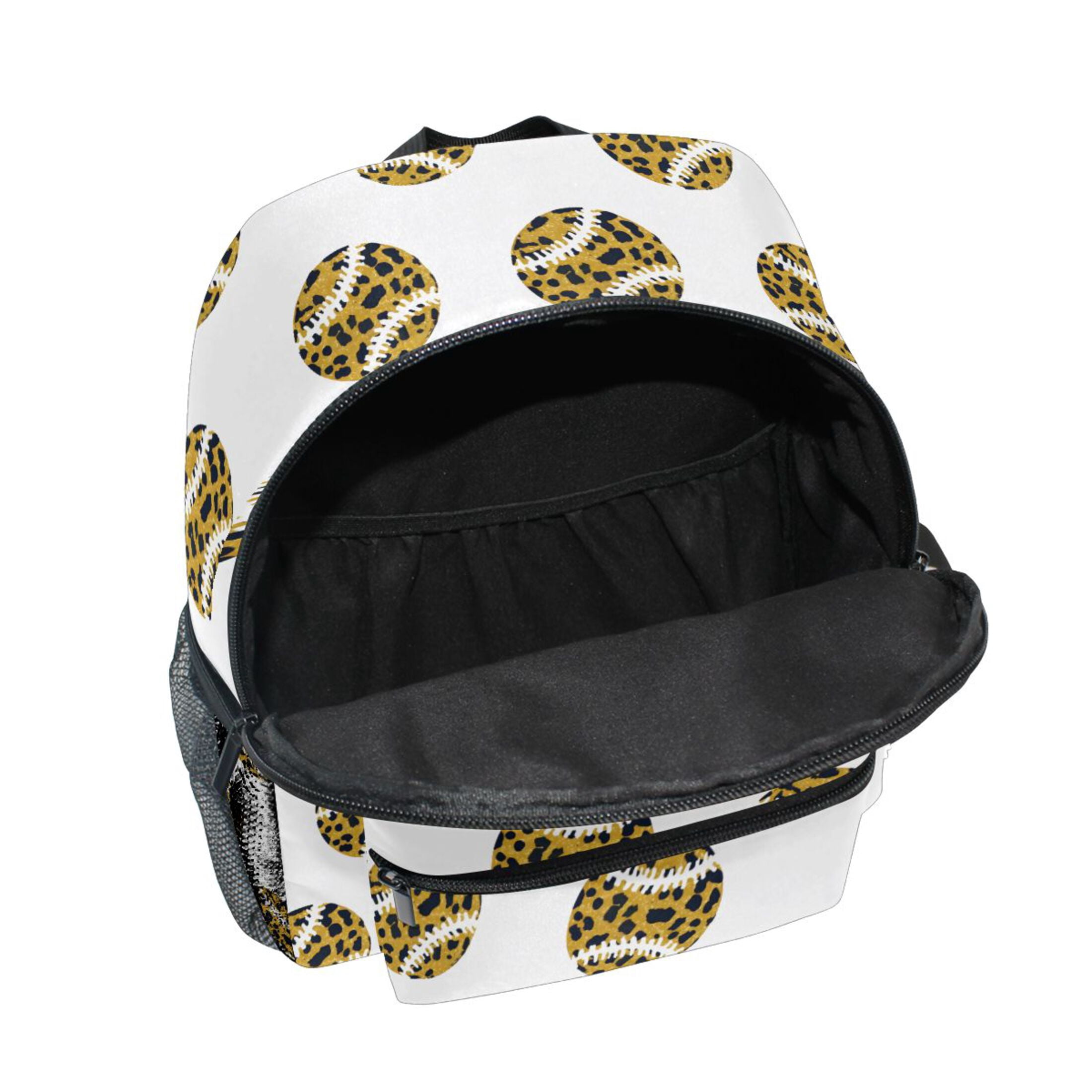 Leopard Baseball Pattern Mini Backpack Cute Small Backpack with Chest Strap and Whistle Ages 3-8