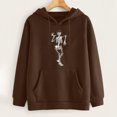 thumbnail image 4 of Sudadera estampada con capucha retro de manga larga suelta divertida vintage para mujer con mangas caídas en los hombros Pompotops  gfhjh7220, 4 of 7