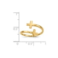 thumbnail image 5 of Real 14kt Yellow Gold Polished Double Cross Ring Size: 7; for Adults and Teens; for Women and Men, 5 of 5