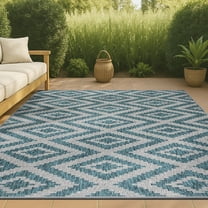 JONATHAN Y SANTA MONICA 3 x 5 Area Rug, Sintra Diamond Tribal - Blue/Gray, SMB116A-3