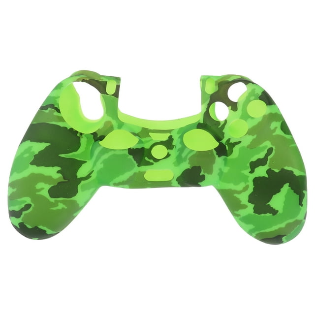 Funda protectora de silicona para mando de PlayStation 4 (verde camuflaje)