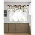 thumbnail image 4 of Swag Valances for Windows, Christmas Eucalyptus Leaves Rod Pocket Kitchen Window Curtains Over Sink, Xmas Poinsettia Flower Window Curtain Panel Swag Curtains Valences, 36 Inches Length, 4 of 6