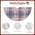 thumbnail image 4 of Daiia Purple Floral Gingham Check Plaid Drawing Merry Christmas Tree Skirt , Xmas Large Lace-up Tree Skirt, Santa Snowflakes Rustic Home Decorations New Year Party Farmhouse Decor-30", 4 of 7