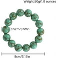thumbnail image 4 of Turquoise Golden Lines Bracelet Turquoise Beads Bracelet Turquoise,Green,12MM, 4 of 6
