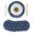 White Dark Blue, variant on Navy Blue Nautical Round 15 Inch Placemats Set of 6, Summer Coastal Ocean Beach Coconut Trees HeatResistant Non Slip Place Mats for Dining Table, Wipeable Braided Kitchen Table Mats for Housewarming
