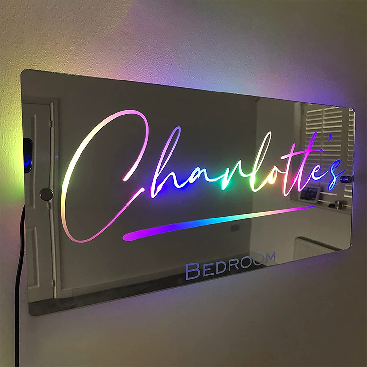 Personalized Name Mirror-Light Up Mirror-LED Light Up Mirror-Wall ...
