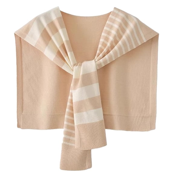 SHILINLAN Knitted Stripe Shawl Wraps for Women Designer Cardigan Vintage Scarf for Women Knotted Shoulder Tops Cape Travel Scarves 2026