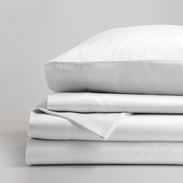 Color Sense Microfiber Percale Sheet Set Twin XL White