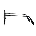 thumbnail image 3 of Womens Designer Fashion Metal Rim Large Round Diva Sunglasses All Black, 3 of 4