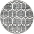 thumbnail image 2 of Rugs.com Lattice Trellis Collection Rug – 3 Ft Round Gray Low-Pile Rug Perfect For Kitchens, Dining Rooms, 2 of 9