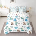 thumbnail image 2 of Homewish Cute Cartoon Dinasur 7-Piece Twin Bedding Sets,Wild Animal Bedding Comforter Set,Pixel Geometric Grid Sheet Sets For Boys Kids,Super Cozy Room Decor Reversible, 2 of 8
