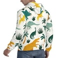 thumbnail image 6 of Uemuo Dinosaurs and Tropical Leaves Pattern Men's Hoodie - Casual Pullover Hoodie with Kangaroo Pocket, Stylish Hooded Sweatshirt for Everyday Wear-X-Large, 6 of 7