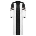 thumbnail image 3 of TiaoBug Men Color Block Clergy Church Robe Loose Fit Long Sleeve Graduation Maxi Gown Black XL, 3 of 7