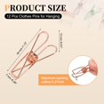 thumbnail image 2 of Uxcell 12Pcs Clothes Pins for Hanging, 1.2" Metal Clothing Clips Heavy Duty Laundry Spring Pegs,  Clothesline Clip Paper Holder Sealer for Holding Clothes, Paper, Food Packages, Rose Gold, 2 of 7