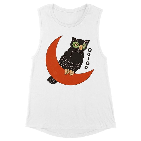 Vintage Halloween Owl Women's Muscle Tank Large White