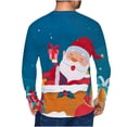 thumbnail image 3 of IROINNID Christmas Long Sleeve Shirt for Men Funny Xmas Print Crewneck Holiday Vacation Tops Mens Santa Shirt,Navy, 3 of 5