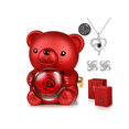 thumbnail image 1 of Flores Eternas Rosa De Oso Regalos Para Mujer Con Collar Xtellar rojo, 1 of 4