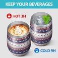 thumbnail image 4 of 12oz Stemless Wine Tumblers Dark Blue Christmas Reindeer and Donkey Pattern Vacuum Insulated Stainless Steel Travel Tumbler Cups Mug with Lid and Straw for Champaign,Cocktail,Beer with Cleaning Brush, 4 of 5